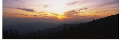 Sunset over a mountain range, Clingmans Dome, Great Smoky Mountains National Park, Tennessee