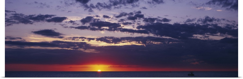 Sunset over an ocean, Gulf of Mexico, Venice, Florida