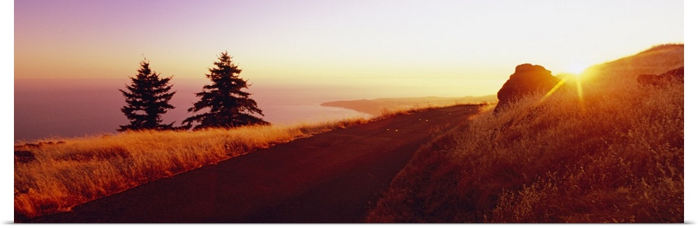 Sunset over the mountain, Mt Tamalpais, Marin County, California