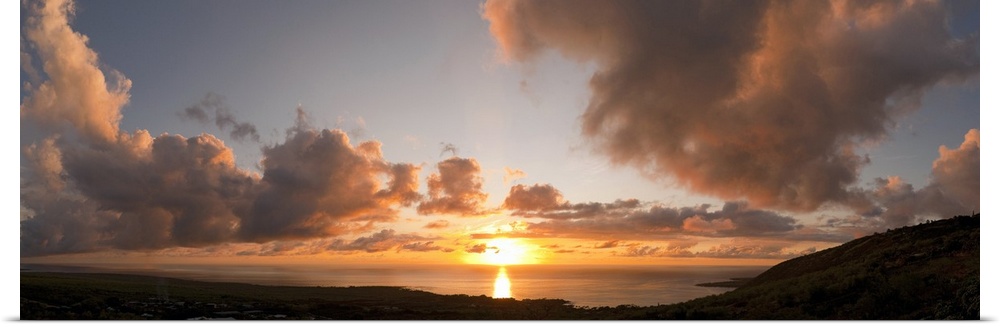 Sunset over the sea, Kona Coast, Kealakekua Bay, Hawaii,