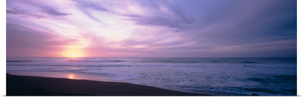 Sunset over the sea, North Beach, Point Reyes National Seashore, California