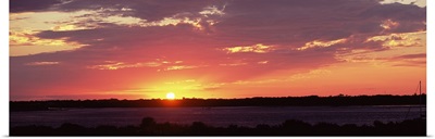 Sunset over the sea, Smyrna Dunes Park, New Smyrna Beach, Volusia County, Florida