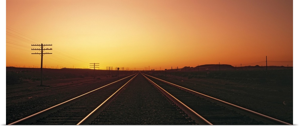 Sunset Railroad Tracks Daggett CA