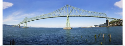 Suspension bridge across a river, Astoria Washington Bridge, Columbia River, Oregon, Washington State