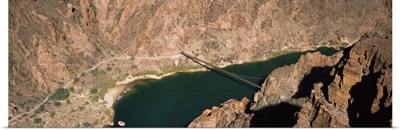 Suspension bridge across a river, South Kaibab Trail, Colorado River, Grand Canyon National Park, Arizona,