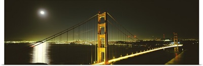 Suspension bridge across the sea Golden Gate Bridge San Francisco California
