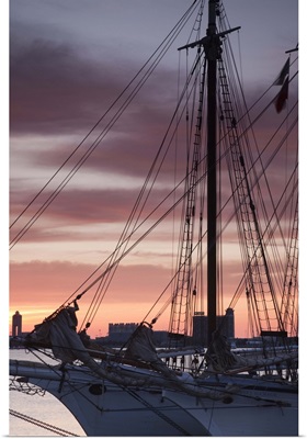 Tall ship moored at a harbor, Sail Boston Tall Ships Festival, Boston, Massachusetts