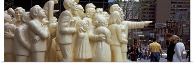 The Illuminated Crowd sculpture in downtown, Montreal, Quebec, Canada