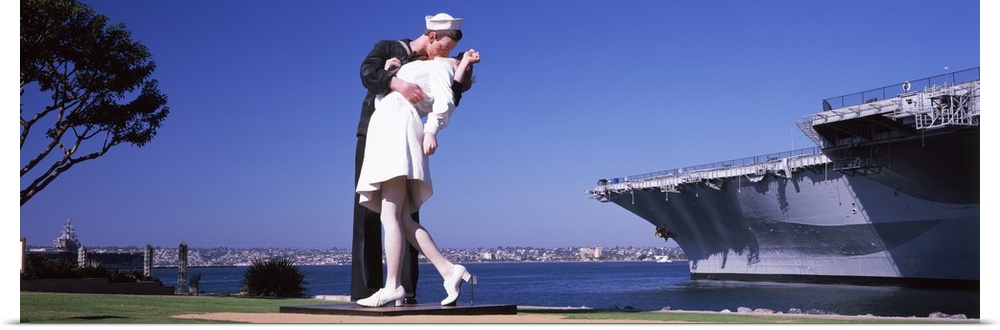 The Kiss between a sailor and a nurse sculpture Unconditional Surrender San Diego Aircraft Carrier Museum San Diego Califo...