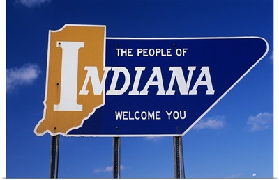 The People of Indiana Welcome You State Sign