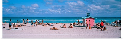 Tourist on the beach, Miami, Florida