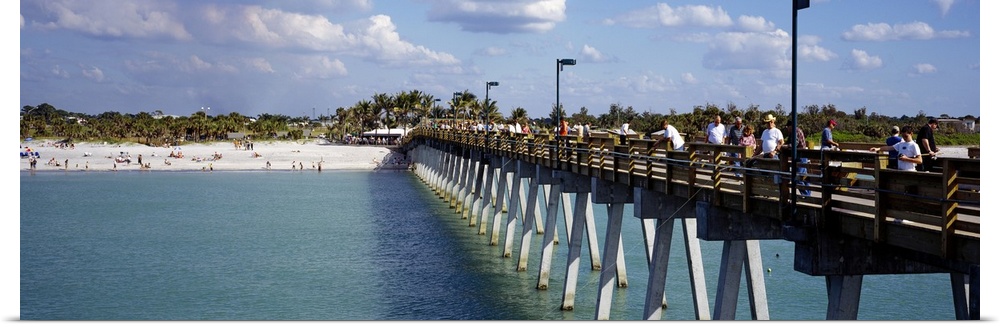 Tourists on a pier, Gulf of Mexico, Venice, Florida