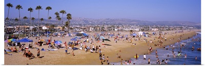 Tourists on the beach, Newport Beach, California