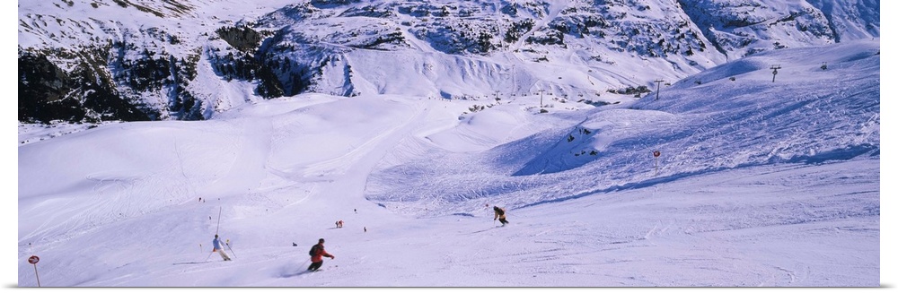 Tourists skiing on snow, Zurs, Austria