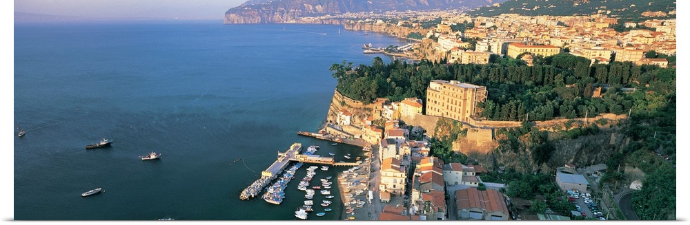 Town at the coast, Sorrento, Naples, Campania, Italy