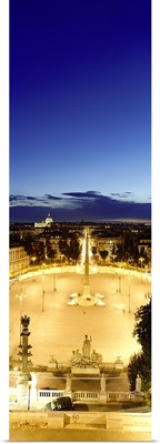 Town square with St. Peters Basilica in the background, Piazza del Popolo, Rome, Italy