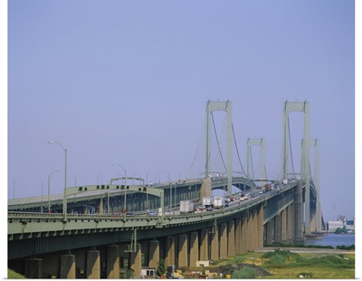 Traffic on a bridge, Delaware Memorial Bridge, Delaware River, Delaware