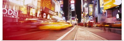 Traffic on the road, Times Square, Manhattan, New York City, New York State