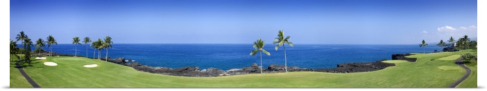 Trees in a golf course, Kona Country Club Ocean Course, Kailua Kona, Hawaii