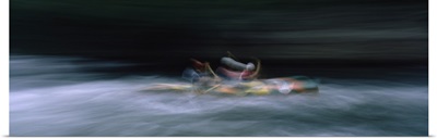 Two kayakers participating in a race, Nantahala River, North Carolina