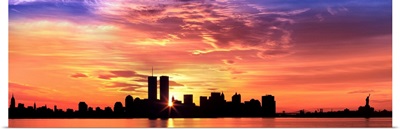 US, New York City, skyline, sunrise