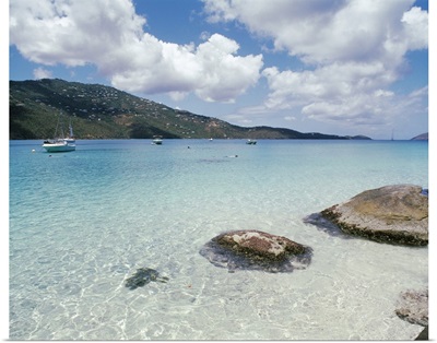 US Virgin Islands, St. Thomas, Magens Bay, Boats in the sea