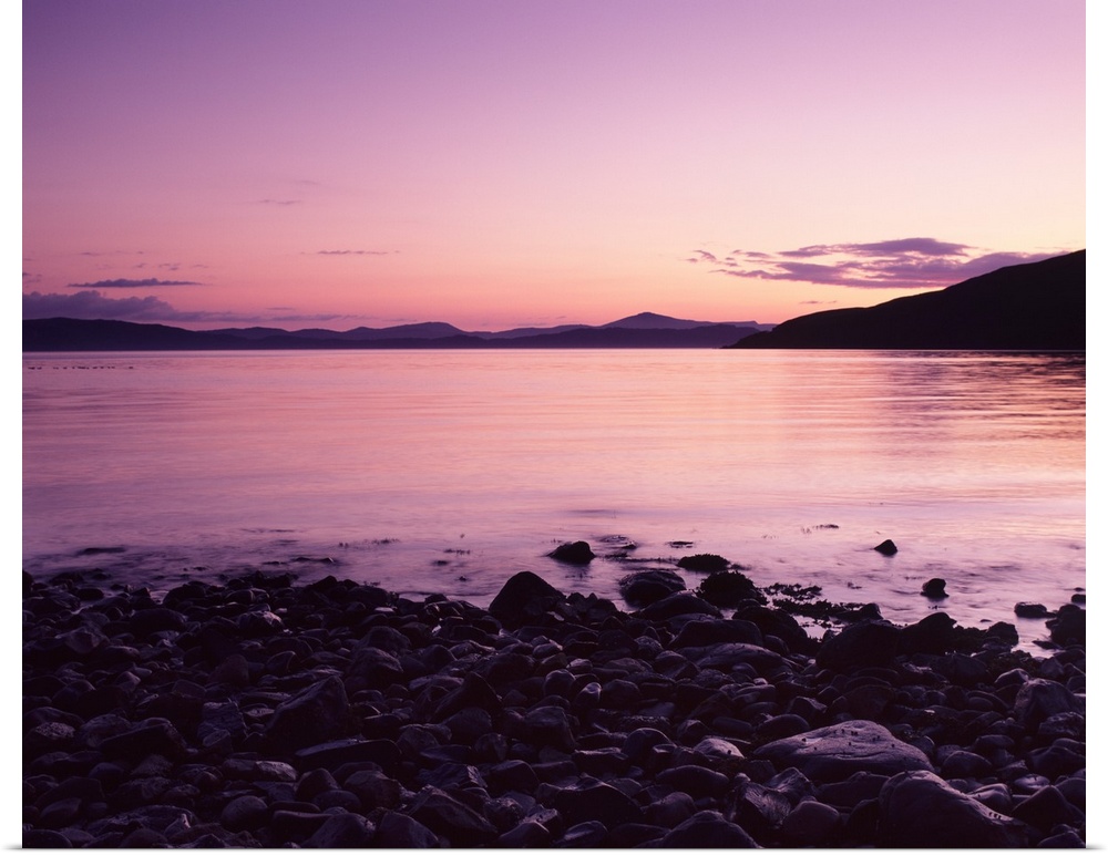 View from Applecross to the Isle Of Skye at sunset, Inner Hebrides, Scotland