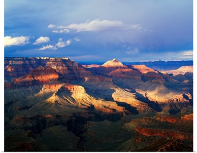 View of Grand Canyon from Shoshone Point, storm cloud shadows, south rim, Grand Canyon National Park, Arizona