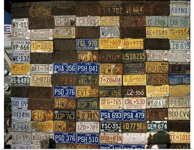 Wall of Old License Platess