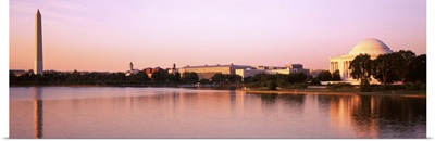 Washington DC, Tidal Basin, Washington Monument and Jefferson Memorial