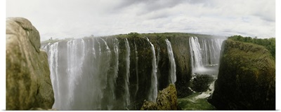 Water falling into a river, Victoria Falls, Zimbabwe, Africa