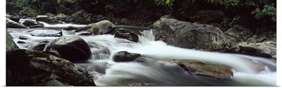 Water flowing through rocks, Little River