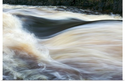 Water rushing on Rapid River, close up, Minnesota