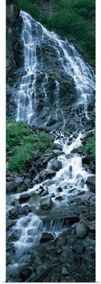 Waterfall in a forest, Horsetail Falls, Valdez, Alaska