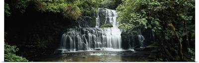 Waterfall in a forest, Purakaunui Falls, The Catlins, South Island, New Zealand