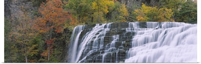 Waterfall on a mountain, Ithaca Falls, Tompkins County, Ithaca, New York