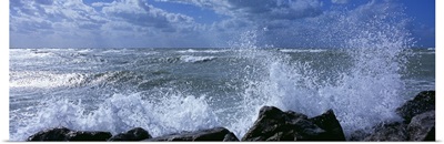 Waves breaking on rocks, Gulf of Mexico, Venice, Florida
