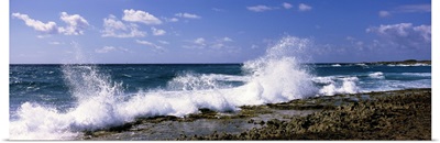 Waves breaking on the coast, East End, Anguilla