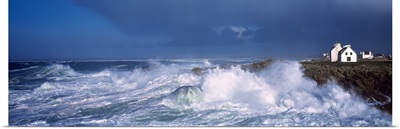 Waves breaking on the coast, Saint-Guenole, Finistere, Brittany, France
