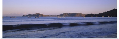 Waves in the ocean at sunrise, Hermosa beach, Papagayo peninsula, Guanacaste Province, Costa Rica