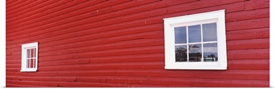 Windows in a red building, Knox Farm State Park, East Aurora, New York State
