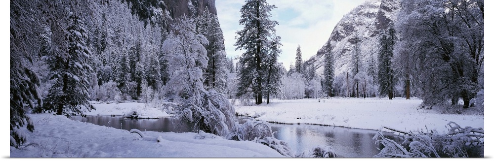 Winter Merced River Yosemite Valley CA