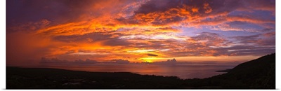 Winter Solstice over the Pacific ocean, Kealakekua Bay, Kona Coast, Kona, Hawaii