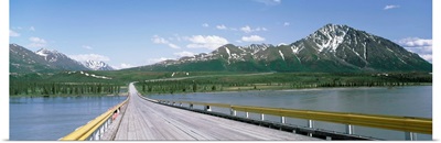 Wooden bridge over a river, Nenana River, Alaska