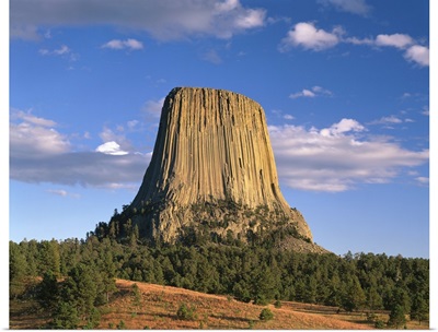 Wyoming, Devil's Tower National Monument, Panoramic view of the national monument