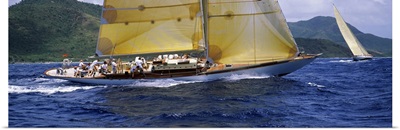 Yacht racing in the sea, Antigua, Antigua and Barbuda