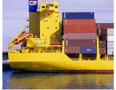 Yellow Container Ship