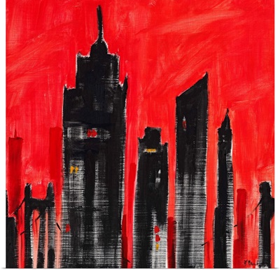 Cityscape Red