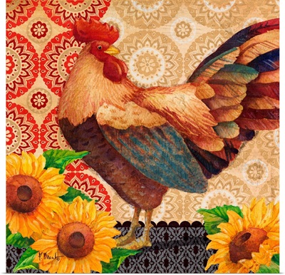 Roosters and Sunflowers IV