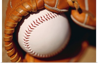 Baseball in glove